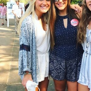 Blue patterned cardigan